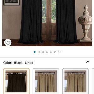 Amazon Black Velvet Pinchpleat Blackout Drapes 100w x 102l  two panels